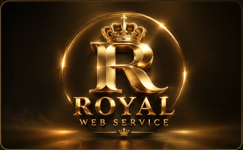 Royal Web Service kuldne 3D logo
